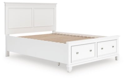 Fortman Queen Panel Storage Bed - White Storage Bed modern furniture Contempo Furniture