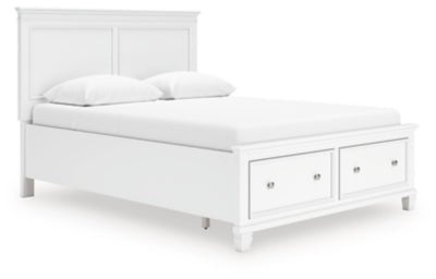 Fortman Queen Panel Storage Bed - White | Ashley Furniture