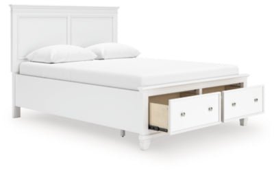 Fortman Queen Panel Storage Bed - White Storage Bed modern furniture Contempo Furniture
