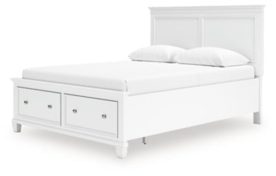 Fortman Queen Panel Storage Bed - White Storage Bed modern furniture Contempo Furniture