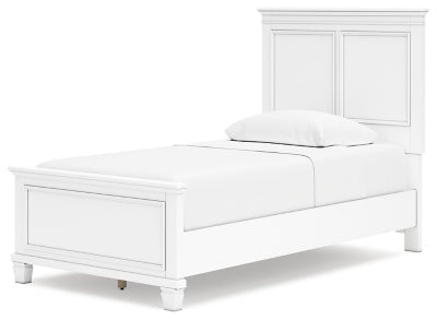 Fortman Twin Panel Bed - White Panel Bed modern furniture Contempo Furniture