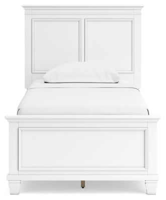 Fortman Twin Panel Bed - White Panel Bed modern furniture Contempo Furniture