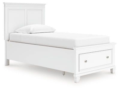 Fortman Twin Panel Storage Bed - White | Ashley Furniture