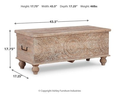 Fossil Ridge Storage Bench - Beige Storage Bench modern furniture Contempo Furniture