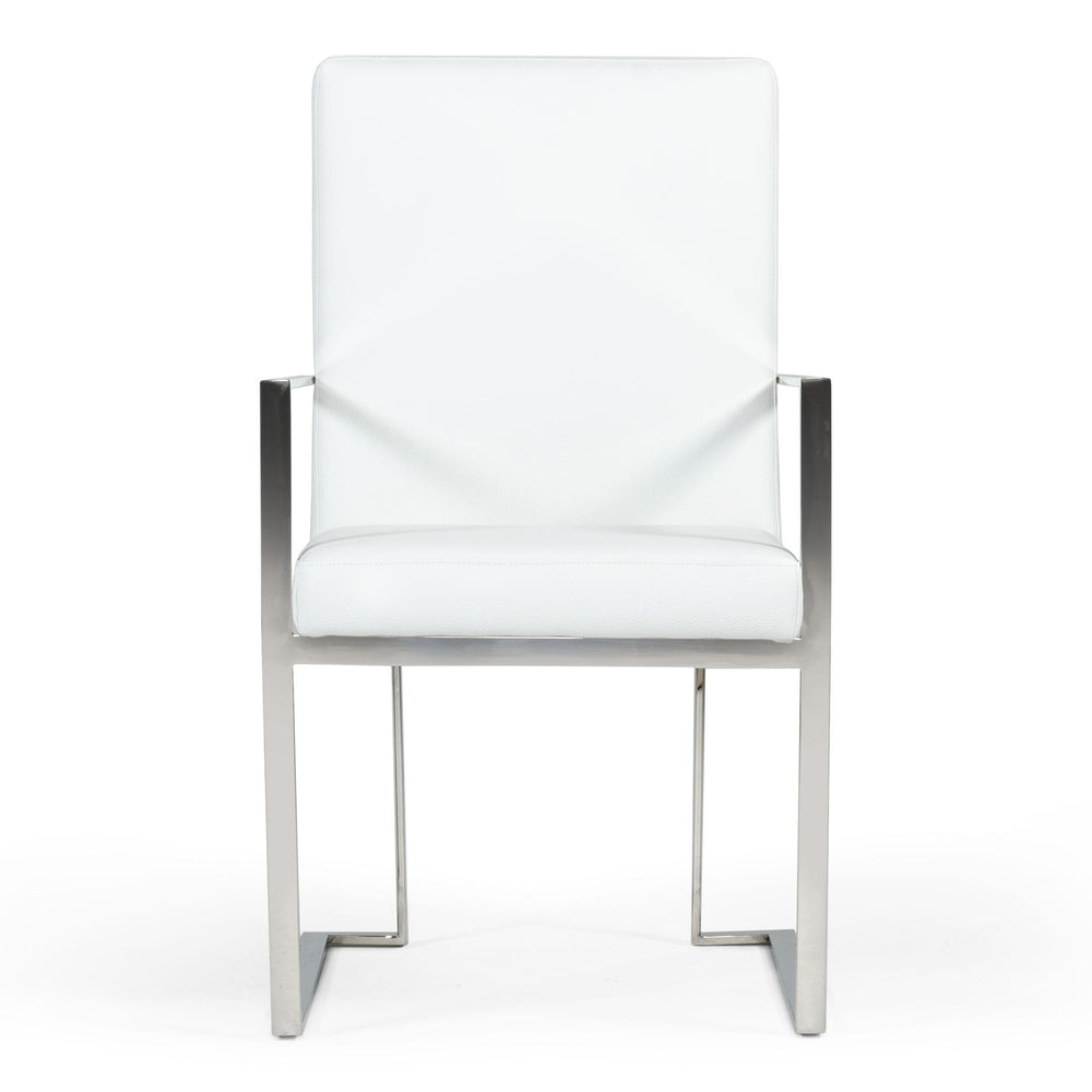 Fowler - Modern White Eco-Leather Dining Armchair - View 6