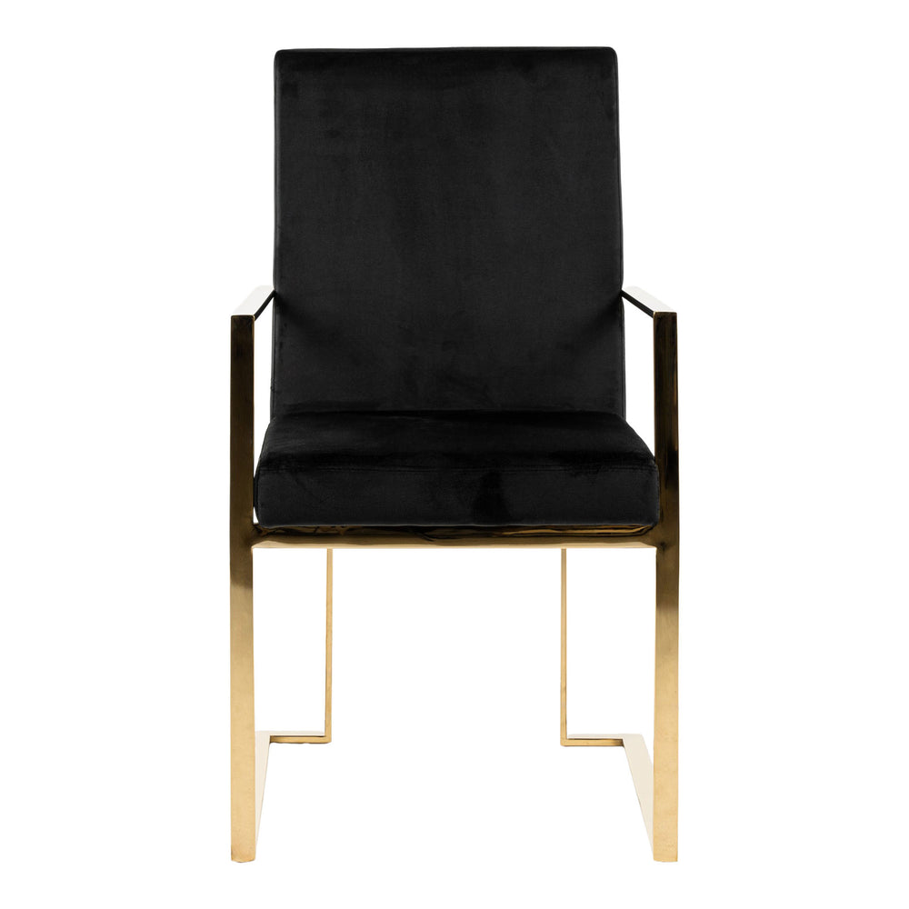 Fowler - Modern Black Velvet Dining Chair - View 9