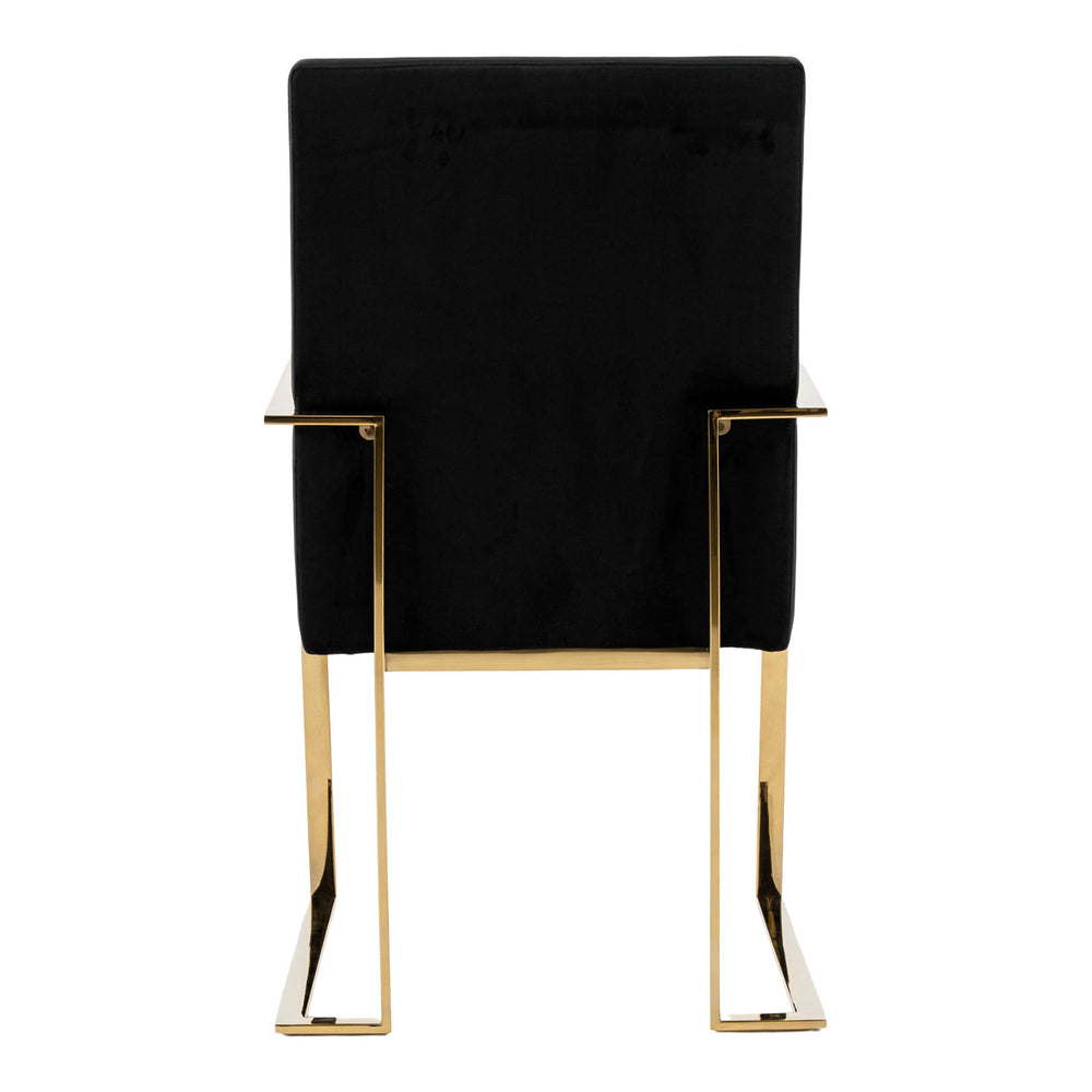 Fowler - Modern Black Velvet Dining Chair - View 11