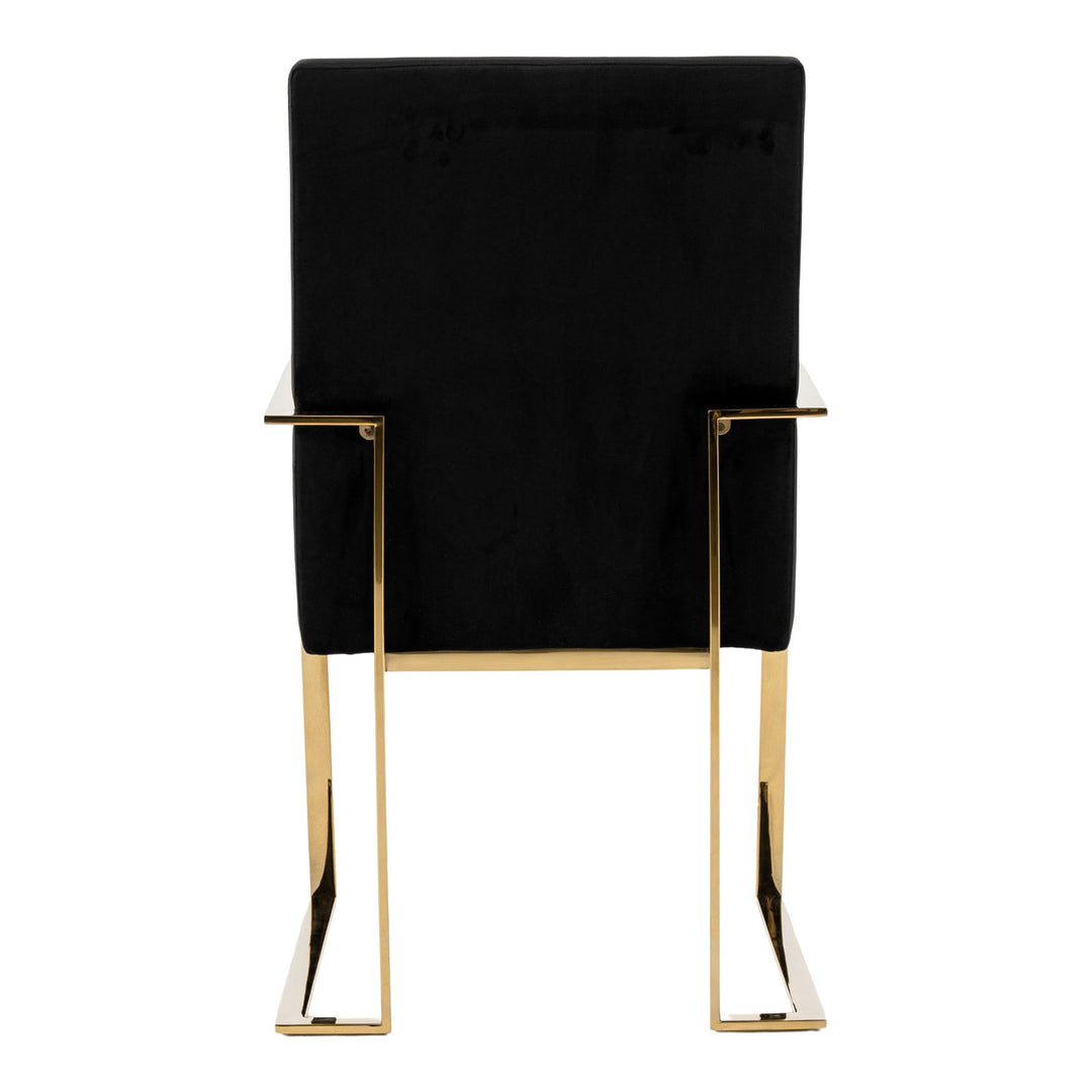 Fowler - Modern Black Velvet Dining Chair