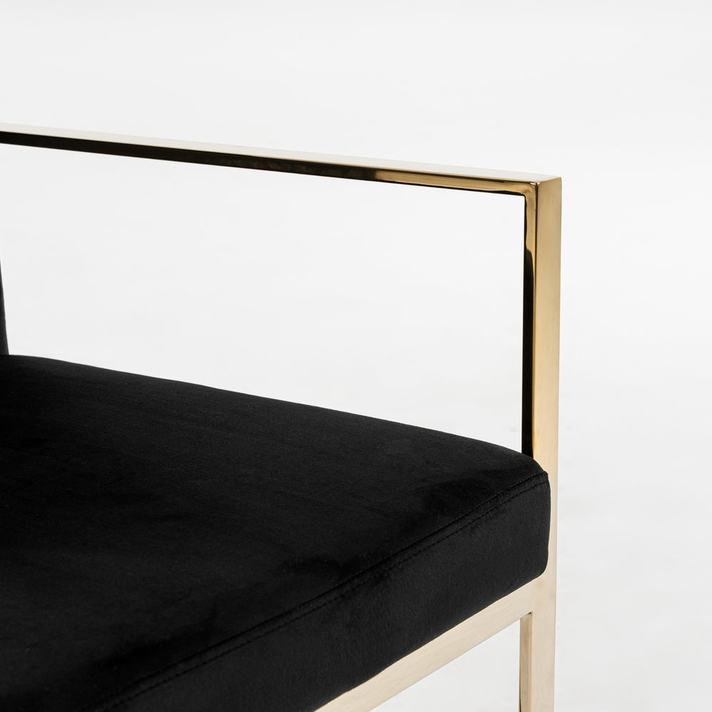 Fowler - Modern Black Velvet Dining Chair - View 12