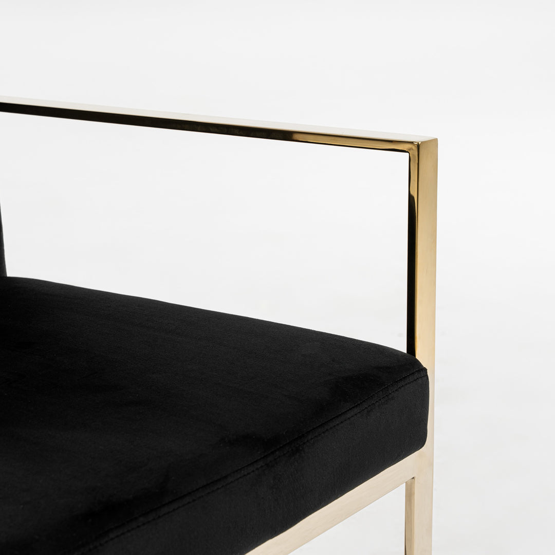 Fowler - Modern Black Velvet Dining Chair