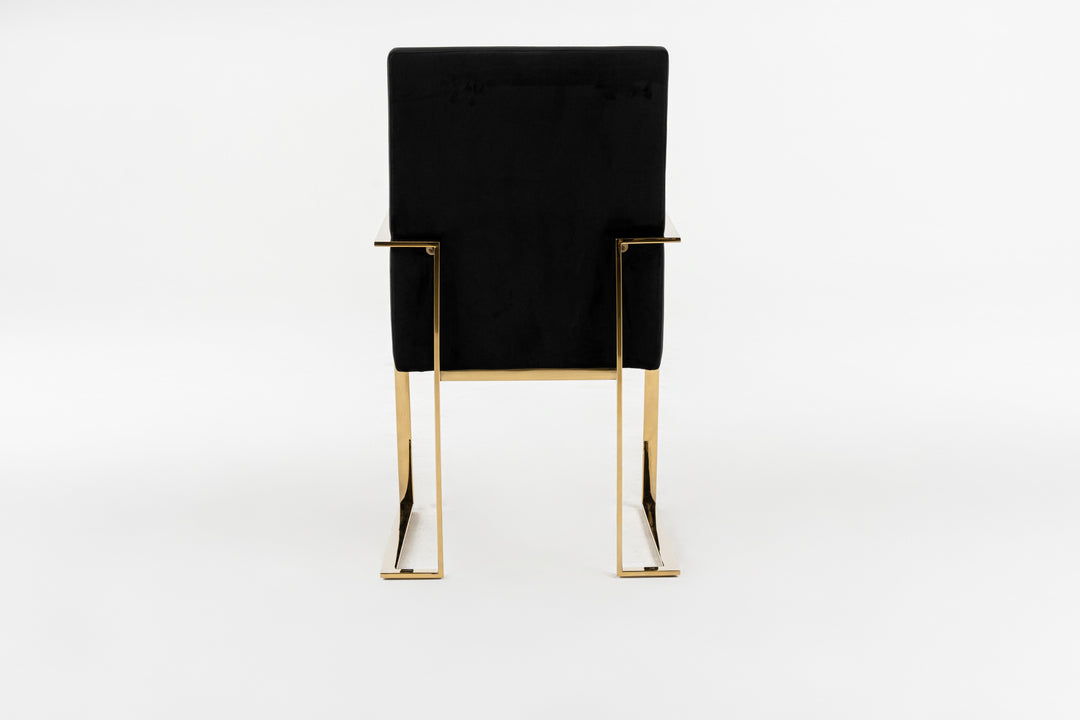 Fowler  Modern Black Velvet Dining Chair