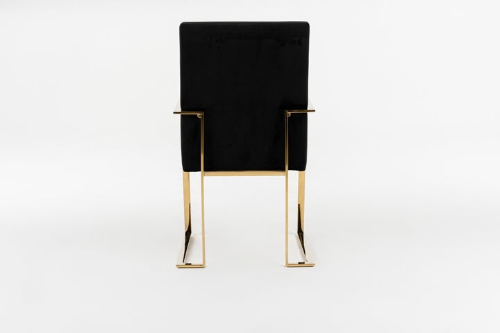 Fowler  Modern Black Velvet Dining Chair