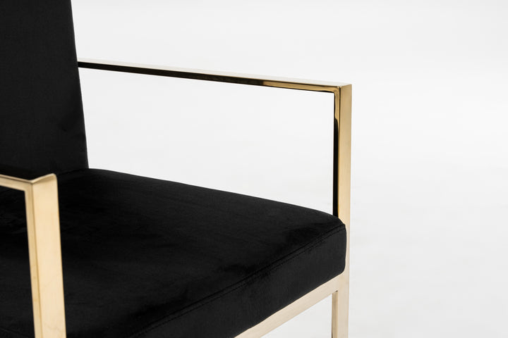 Fowler  Modern Black Velvet Dining Chair