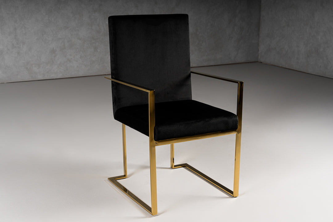 Fowler  Modern Black Velvet Dining Chair