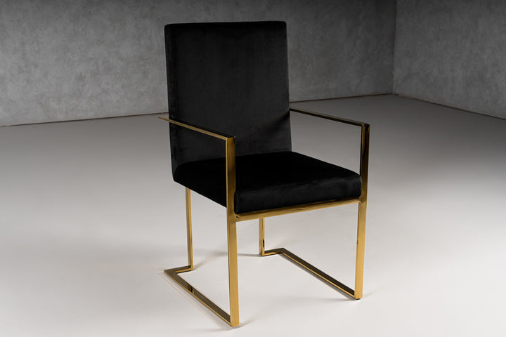 Fowler  Modern Black Velvet Dining Chair