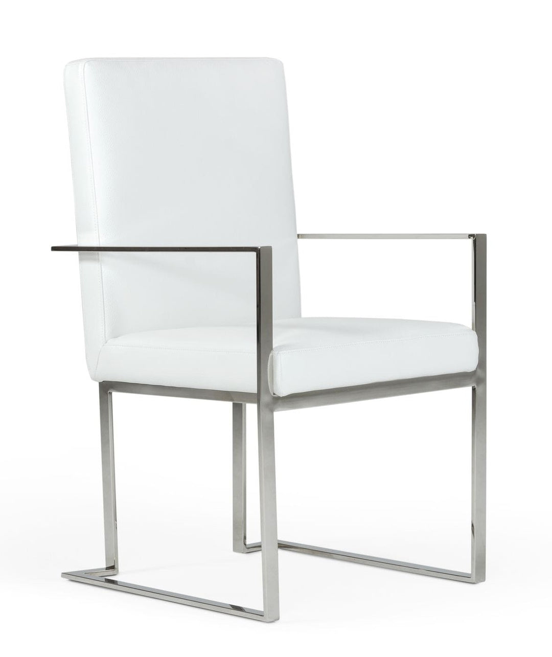 Fowler  Modern White EcoLeather Dining Armchair