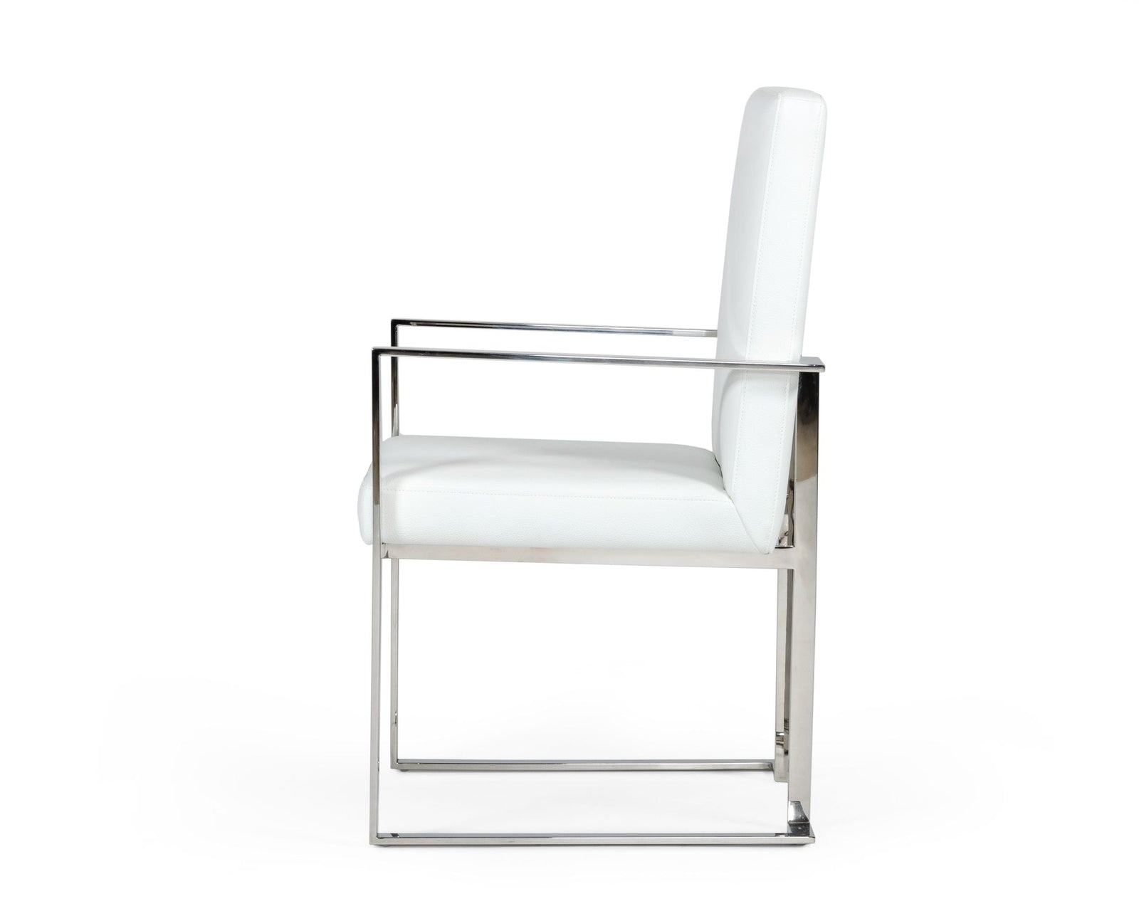 Fowler - Modern White Eco-Leather Dining Armchair
