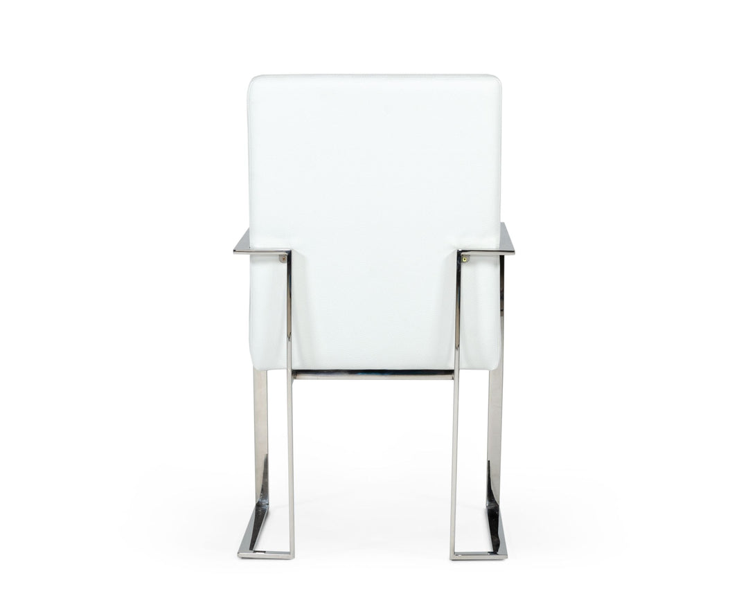 Fowler  Modern White EcoLeather Dining Armchair