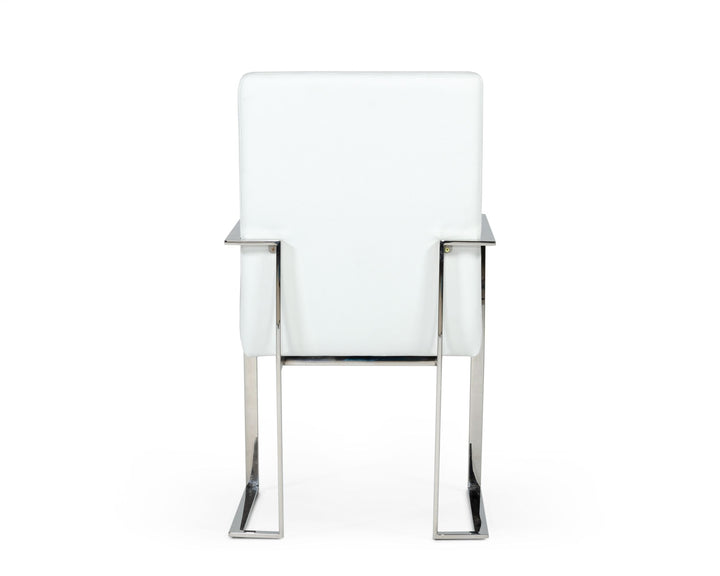 Fowler  Modern White EcoLeather Dining Armchair