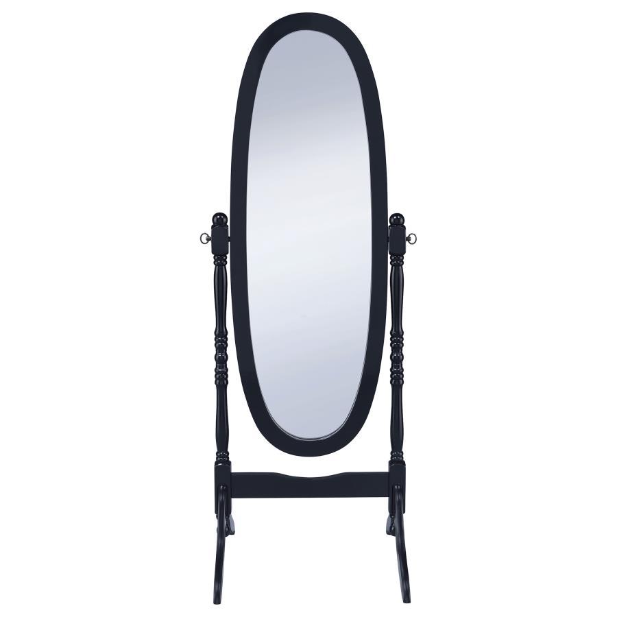 Foyet - Wood Adjustable Full Length Cheval Mirror - Black Floor Mirror modern furniture Contempo Furniture