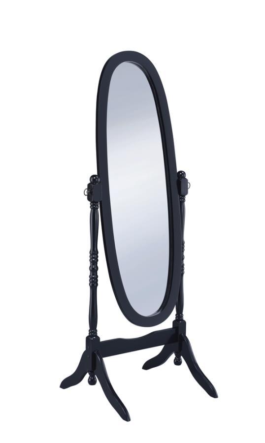 Foyet - Wood Adjustable Full Length Cheval Mirror - Black Floor Mirror modern furniture Contempo Furniture