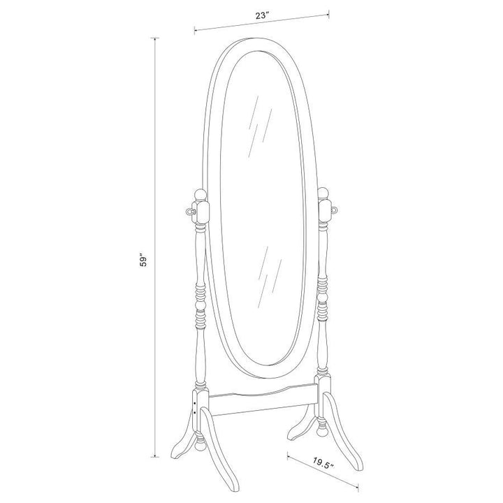 Foyet - Wood Adjustable Full Length Cheval Mirror - Merlot Floor Mirror modern furniture Contempo Furniture