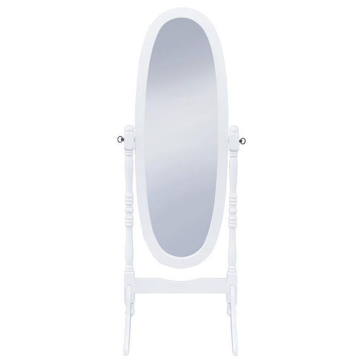 Foyet - Wood Adjustable Full Length Cheval Mirror - White Floor Mirror modern furniture Contempo Furniture