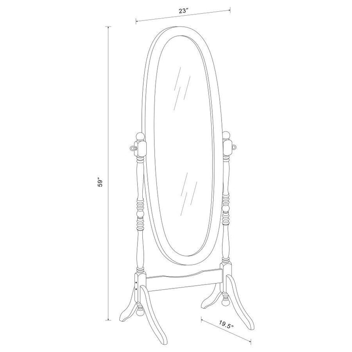 Foyet - Wood Adjustable Full Length Cheval Mirror - White Floor Mirror modern furniture Contempo Furniture