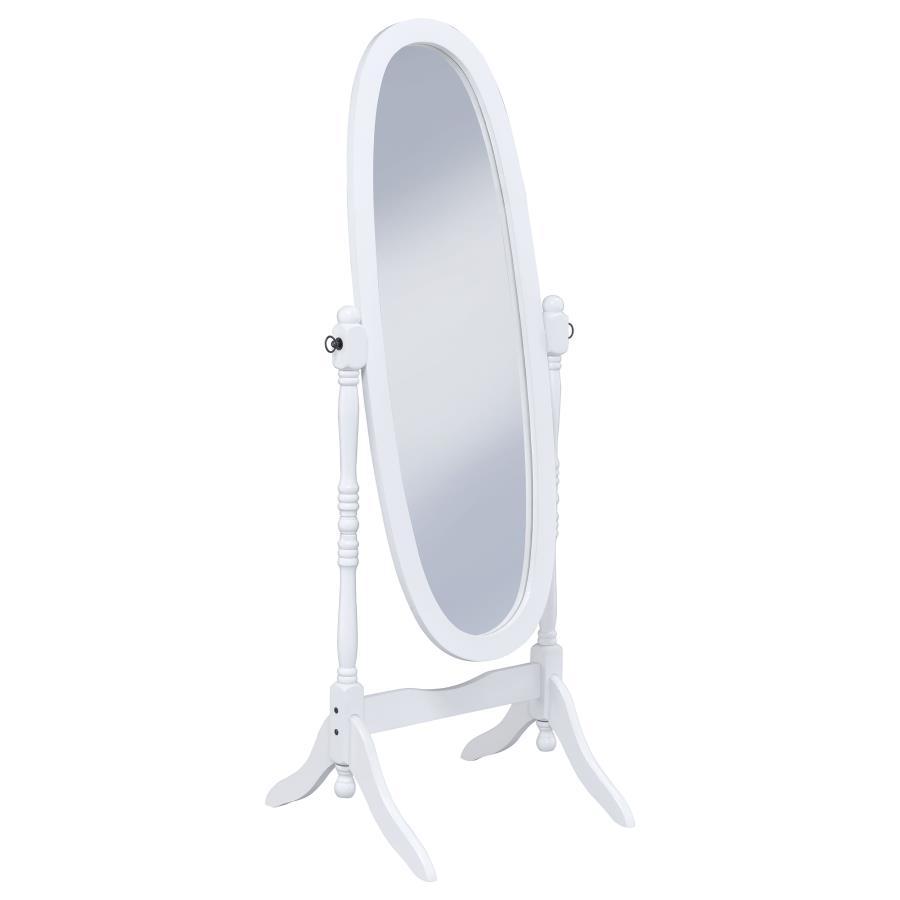 Foyet - Wood Adjustable Full Length Cheval Mirror - White Floor Mirror modern furniture Contempo Furniture