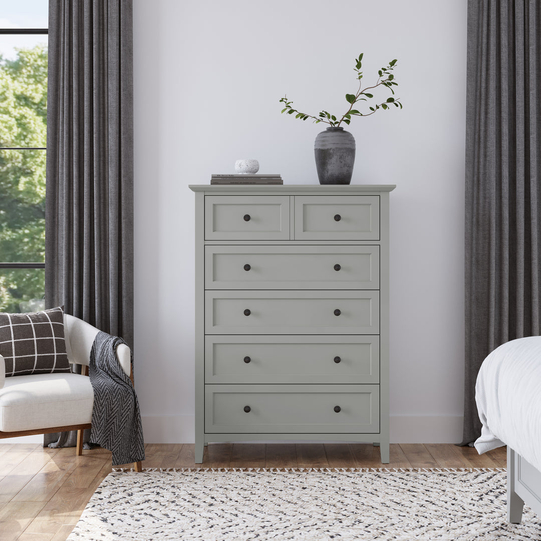 Modus Furniture Pnkg84A Grace Five Drawer Chest In Elephant Gray 2024