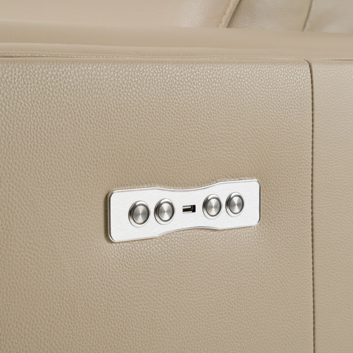 Frazier - Modern Tan Leather Sectional Sofa with 3 Recliners