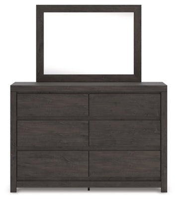 Fraluna Dresser and Mirror - Dark Gray Dresser &amp; Mirror modern furniture Contempo Furniture