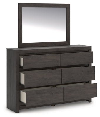 Fraluna Dresser and Mirror - Dark Gray Dresser &amp; Mirror modern furniture Contempo Furniture
