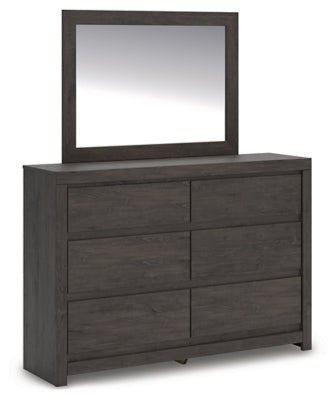 Fraluna Dresser and Mirror - Dark Gray | Ashley Furniture