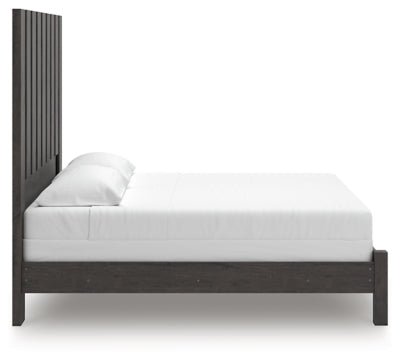 Fraluna King Panel Bed - Dark Gray Panel Bed modern furniture Contempo Furniture