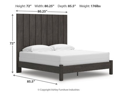 Fraluna King Panel Bed - Dark Gray Panel Bed modern furniture Contempo Furniture