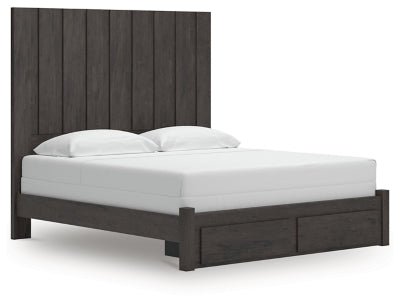 Fraluna King Panel Storage Bed - Dark Gray | Ashley Furniture