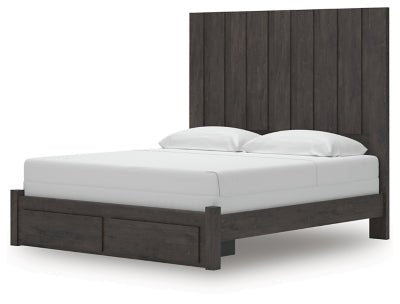 Fraluna King Panel Storage Bed - Dark Gray Storage Bed modern furniture Contempo Furniture