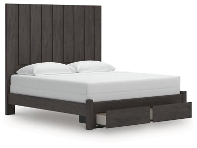 Fraluna King Panel Storage Bed - Dark Gray Storage Bed modern furniture Contempo Furniture