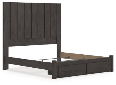 Fraluna King Panel Storage Bed - Dark Gray Storage Bed modern furniture Contempo Furniture