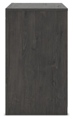 Fraluna Nightstand - Dark Gray Nightstand w/ Charging Station modern furniture Contempo Furniture