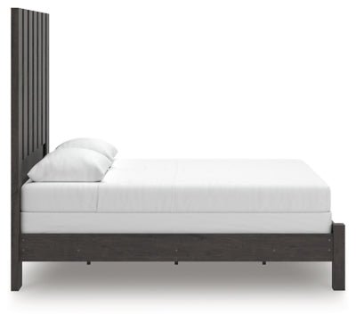 Fraluna Queen Panel Bed - Dark Gray Panel Bed modern furniture Contempo Furniture