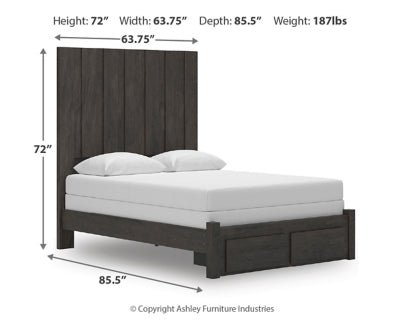 Fraluna Queen Panel Storage Bed - Dark Gray Storage Bed modern furniture Contempo Furniture