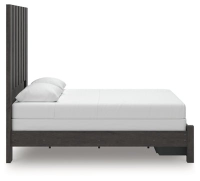 Fraluna Queen Panel Storage Bed - Dark Gray Storage Bed modern furniture Contempo Furniture