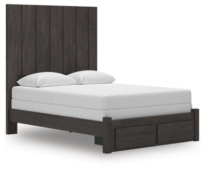 Fraluna Queen Panel Storage Bed - Dark Gray | Ashley Furniture