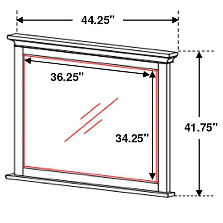Franco - Dresser Mirror - Distressed White Mirror modern furniture Contempo Furniture
