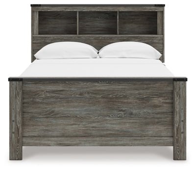 Frandern Full Bookcase Panel Bed - Gray Storage Bed modern furniture Contempo Furniture