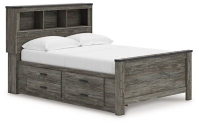 Frandern Full Bookcase Panel Bed with Storage - Gray | Ashley Furniture