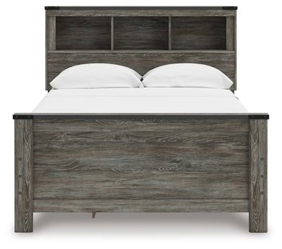 Frandern Full Bookcase Panel Bed with Storage - Gray Storage Bed modern furniture Contempo Furniture