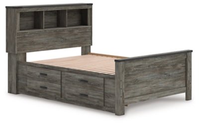 Frandern Full Bookcase Panel Bed with Storage - Gray Storage Bed modern furniture Contempo Furniture